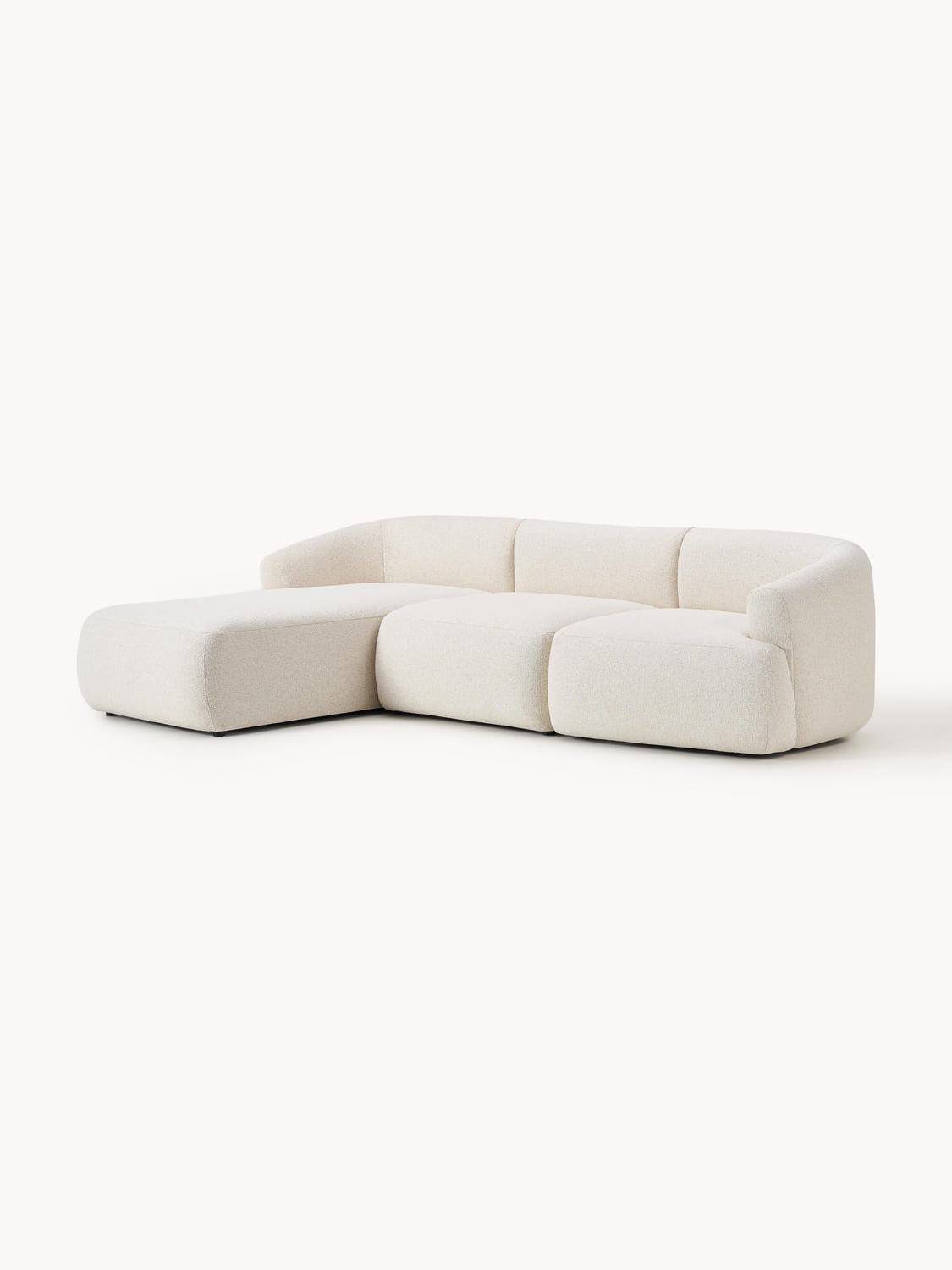 Sofia Modular Bouclé Corner Sofa (3-seater) — Light Grey