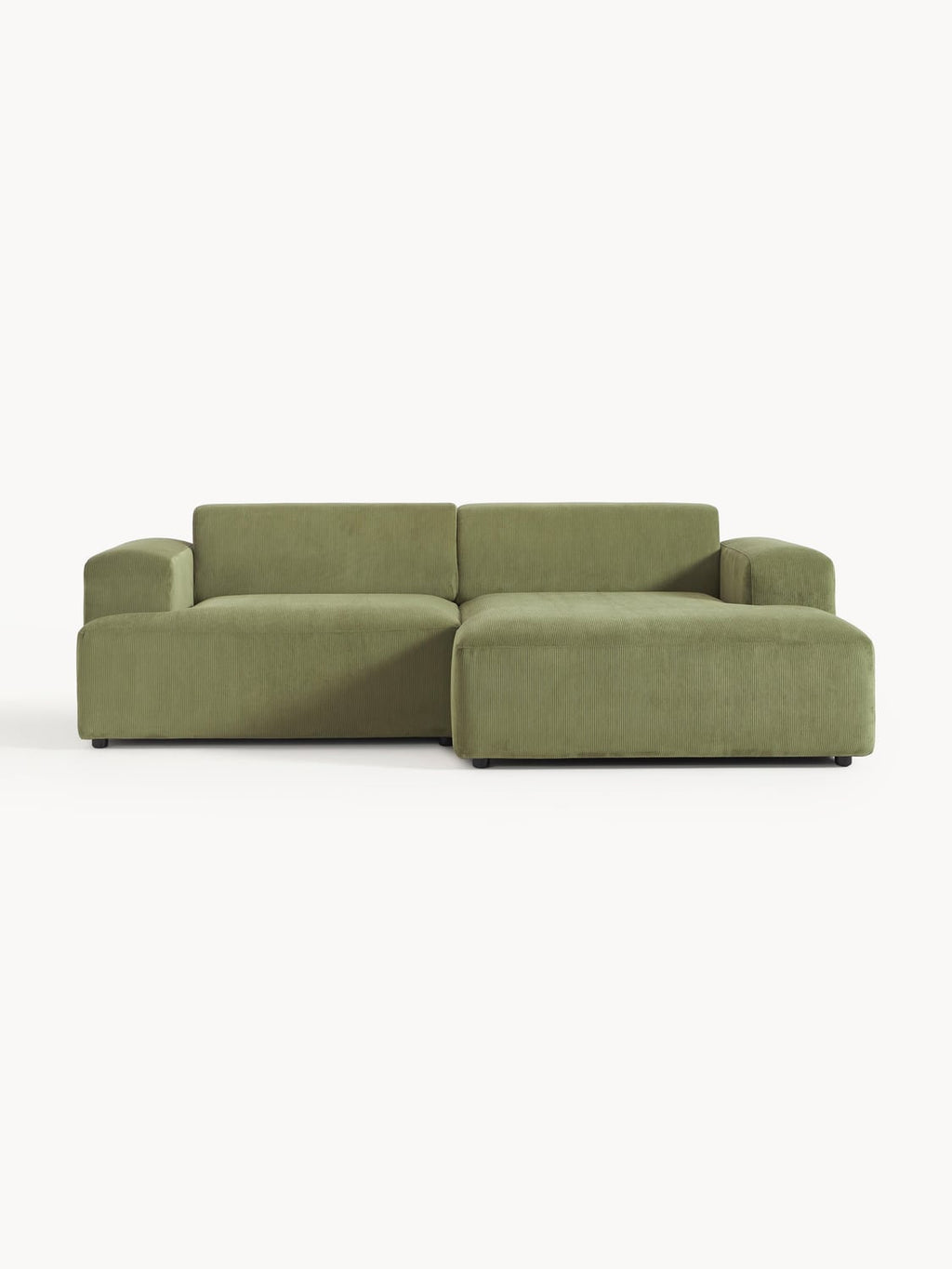 Melva Corduroy Corner Sofa (3-seater) — Olive