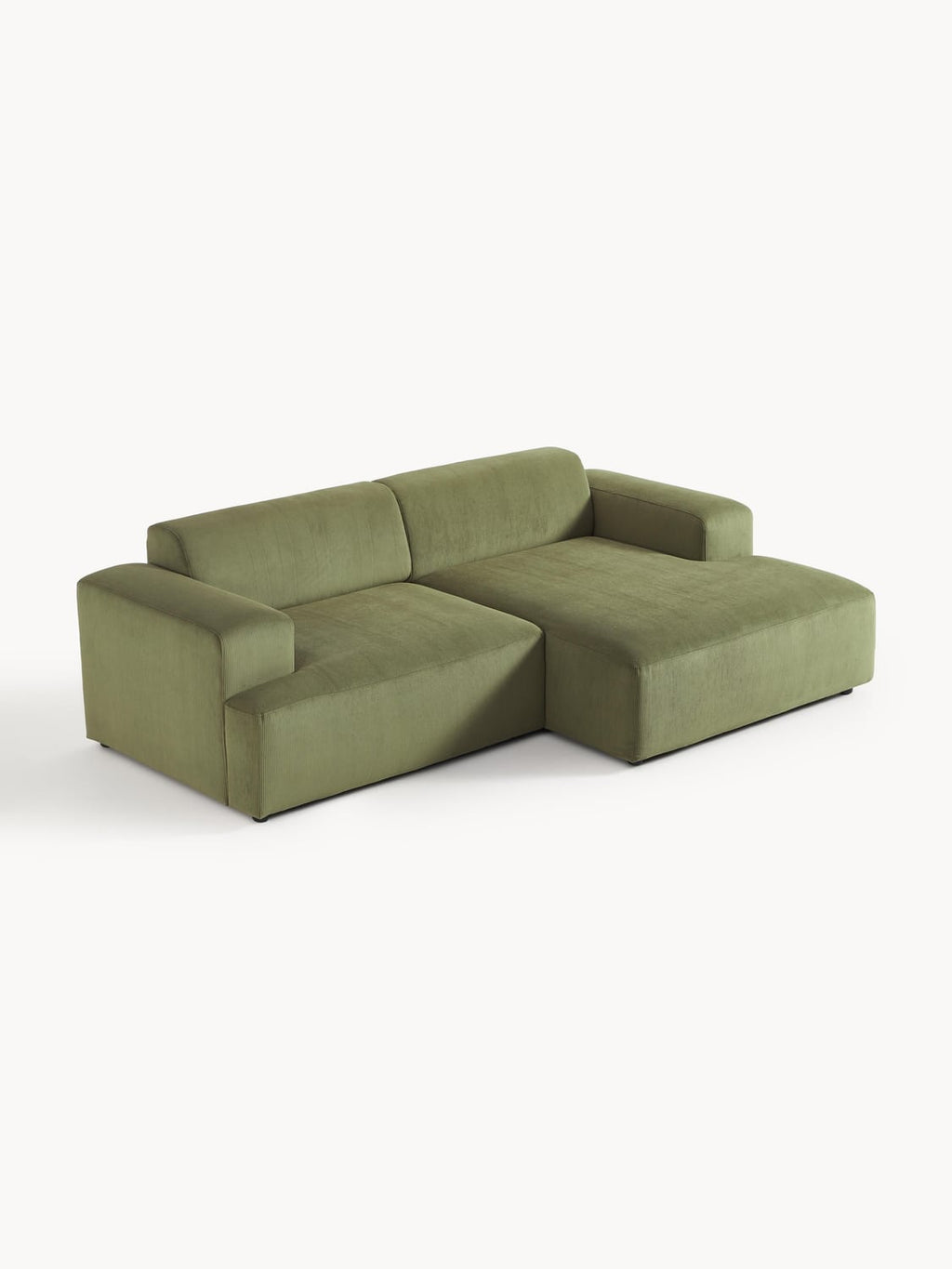 Melva Corduroy Corner Sofa (3-seater) — Olive