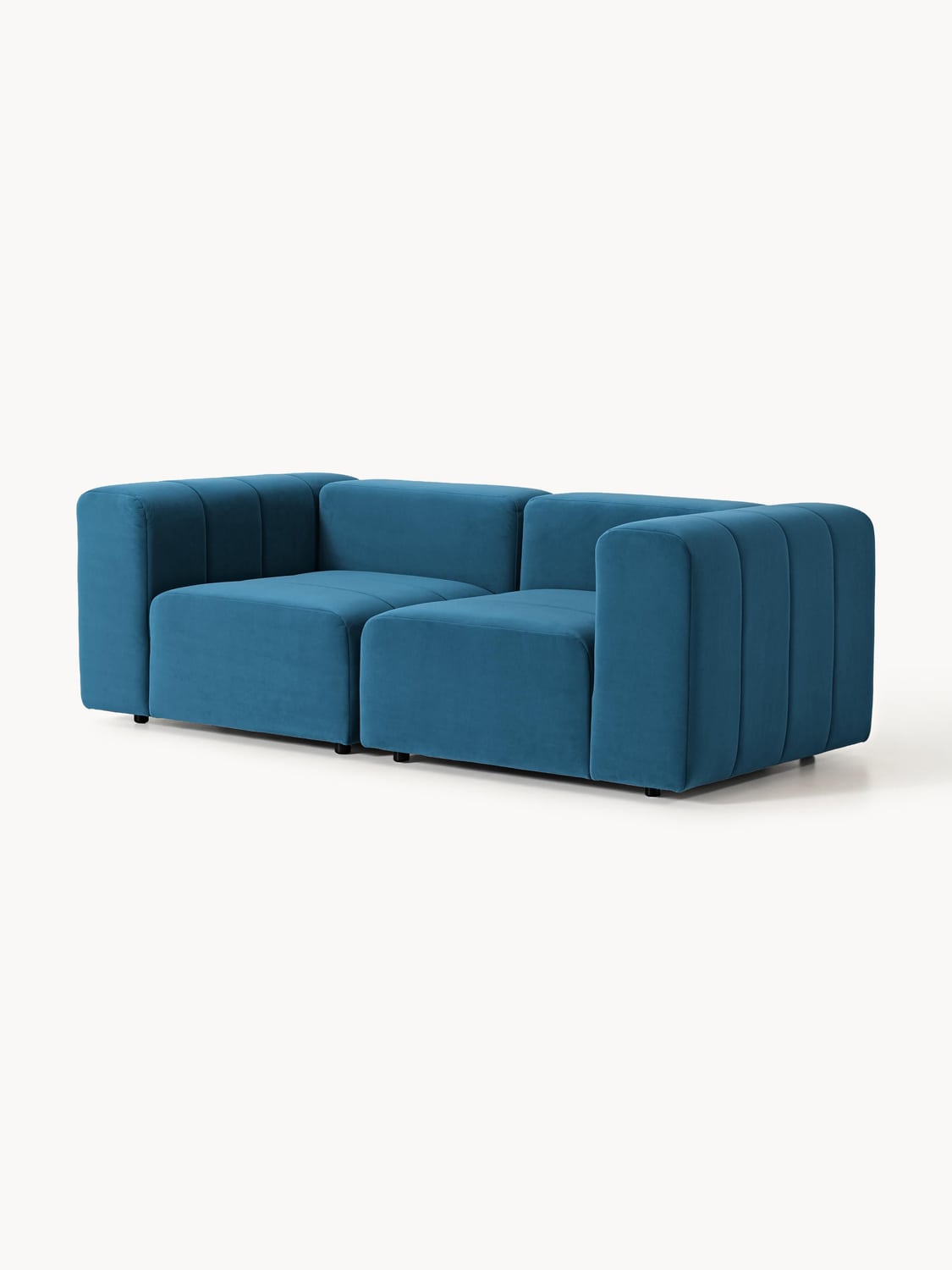 Lena Modular Velvet-Sofa (3-seater) — Petrol