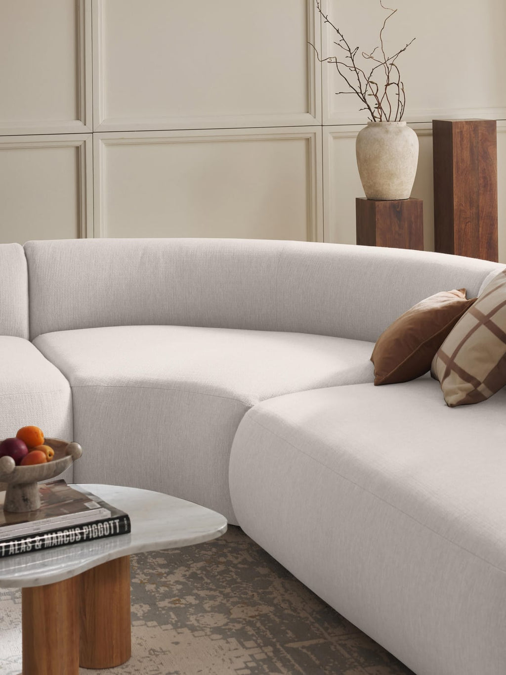 Sofia Round Corner Module — Off-White