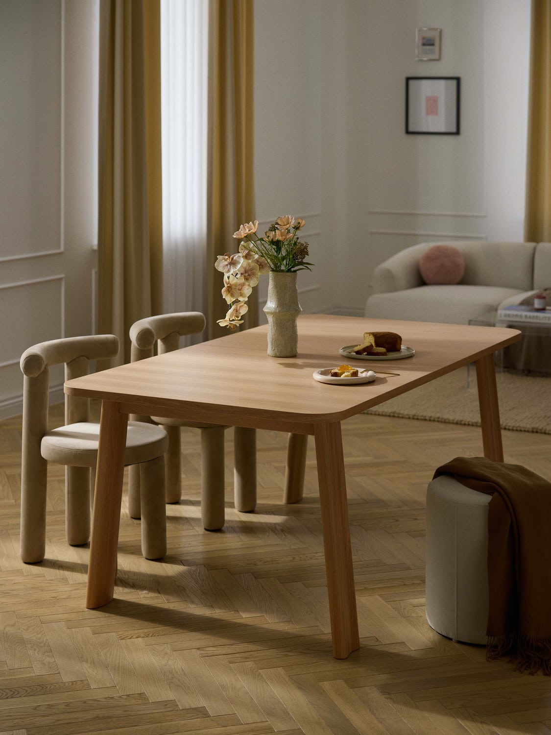Ember Extendable Dining Table, in various sizes — Sand