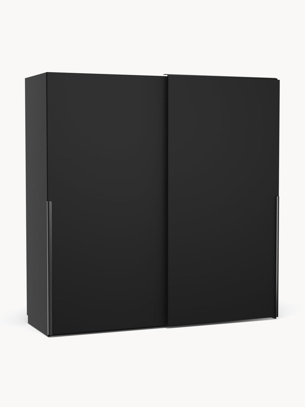 Leon Modular Sliding-Door Wardrobe, 200 cm Width, in various sizes — Black