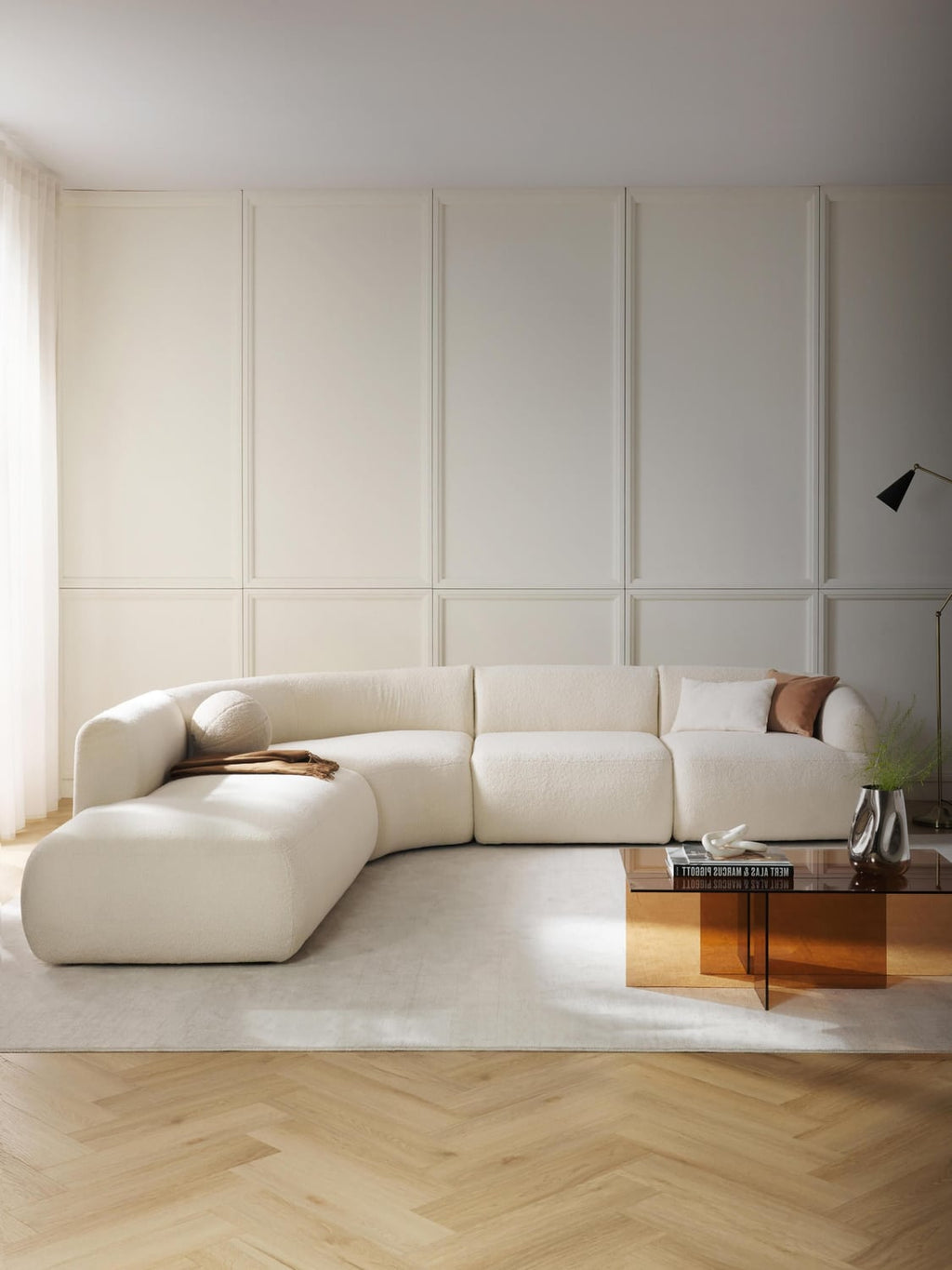 Sofia Modular Teddy-Corner Sofa (4-seater) — Off-White
