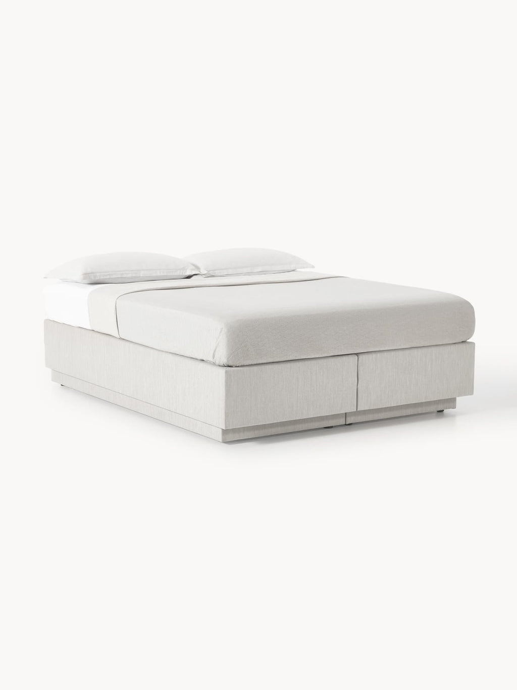 Enya Box-Spring Bed with Storage — Mist Grey