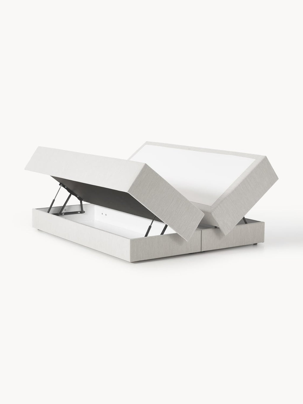 Enya Box-Spring Bed with Storage — Mist Grey