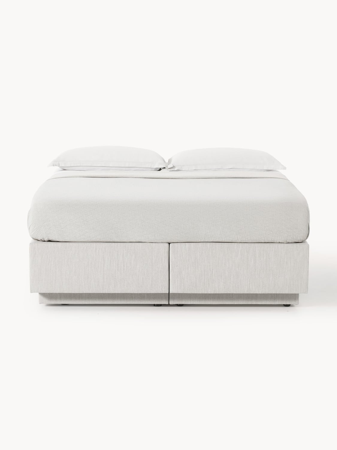 Enya Box-Spring Bed with Storage — Mist Grey