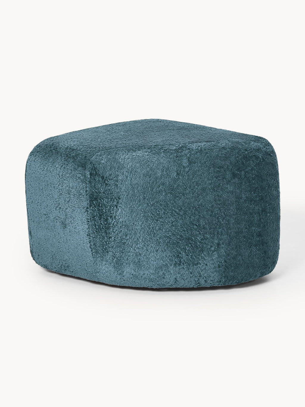 Wolke Oval Ottoman in Teddy Bouclé — Teal