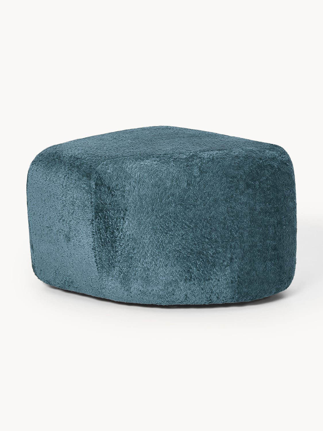 Wolke Oval Ottoman in Teddy Bouclé — Teal