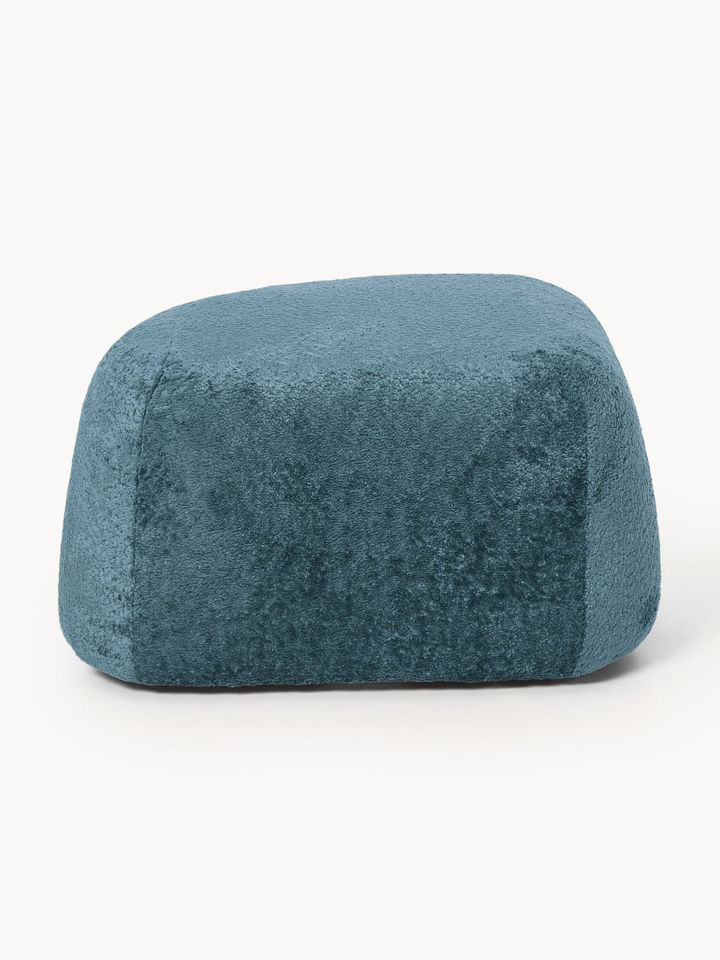 Wolke Oval Ottoman in Teddy Bouclé — Teal