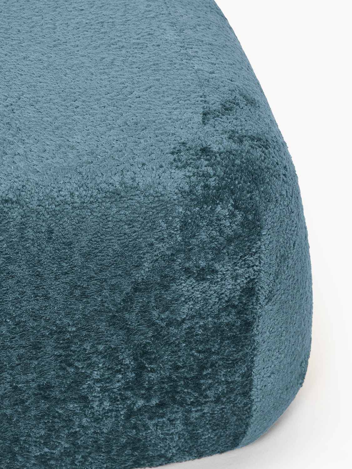 Wolke Oval Ottoman in Teddy Bouclé — Teal