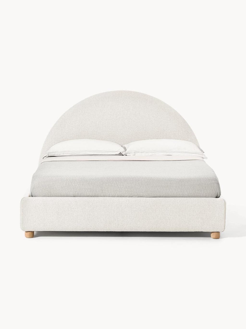Ebba Upholstered Bed — Light Grey