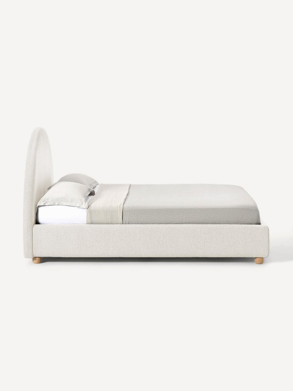 Ebba Upholstered Bed — Light Grey
