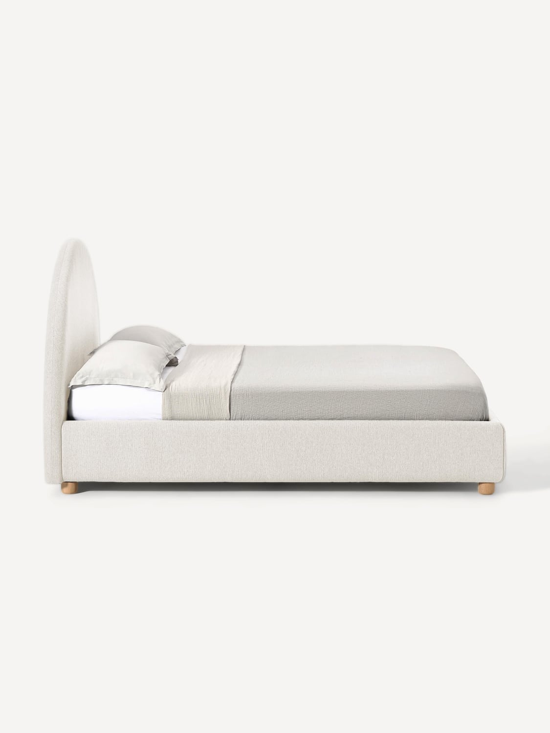 Ebba Upholstered Bed — Light Grey