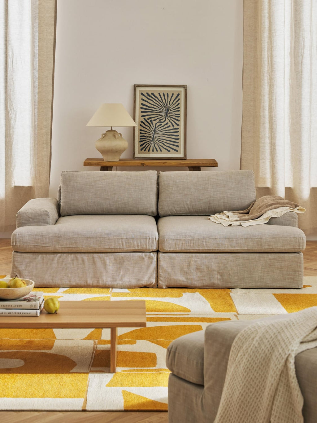 Russell Modular Sofa (3-seater) with removable covers — Oatmeal