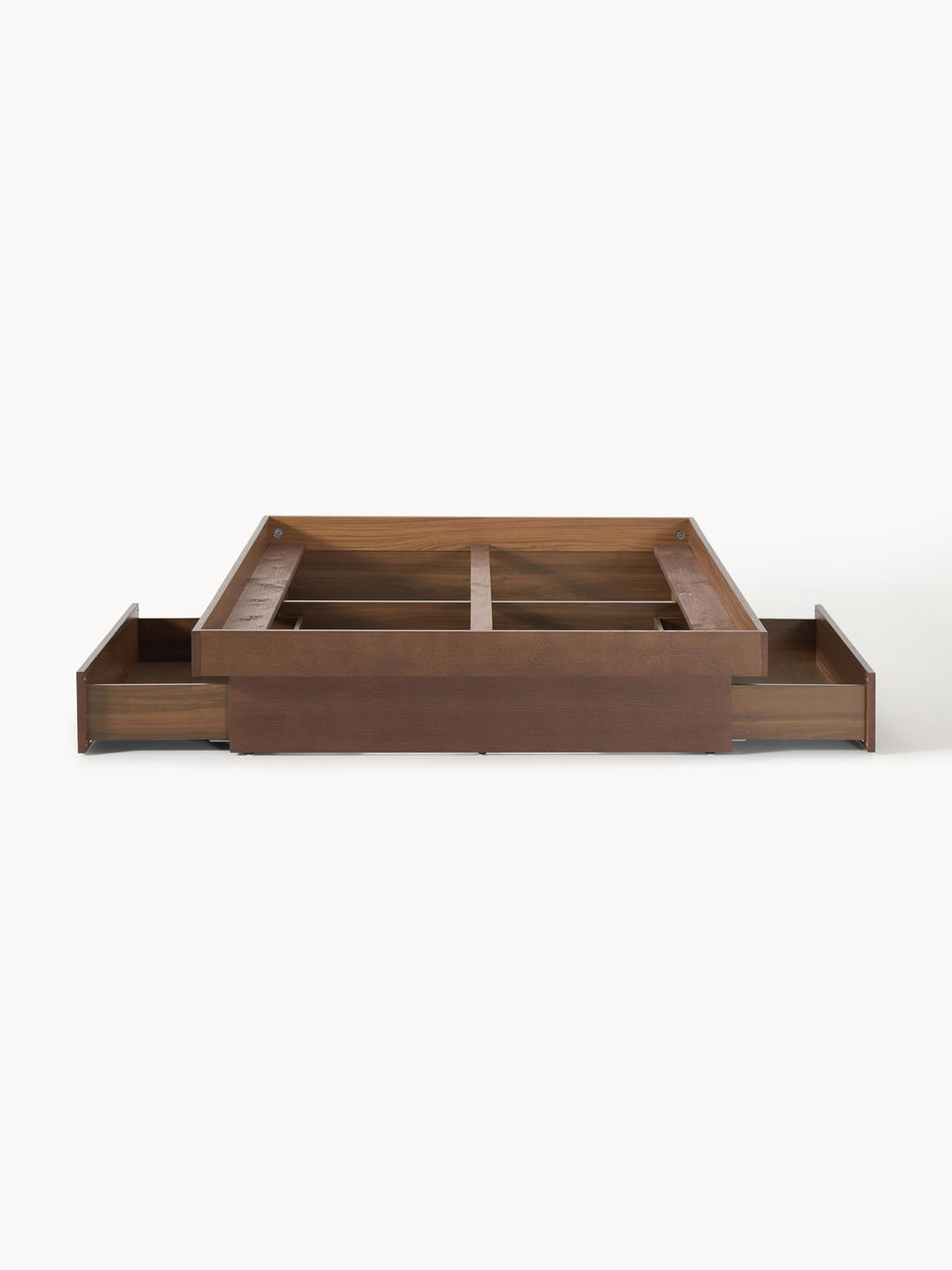Sato Wooden Bed with Drawers — Warm Grey