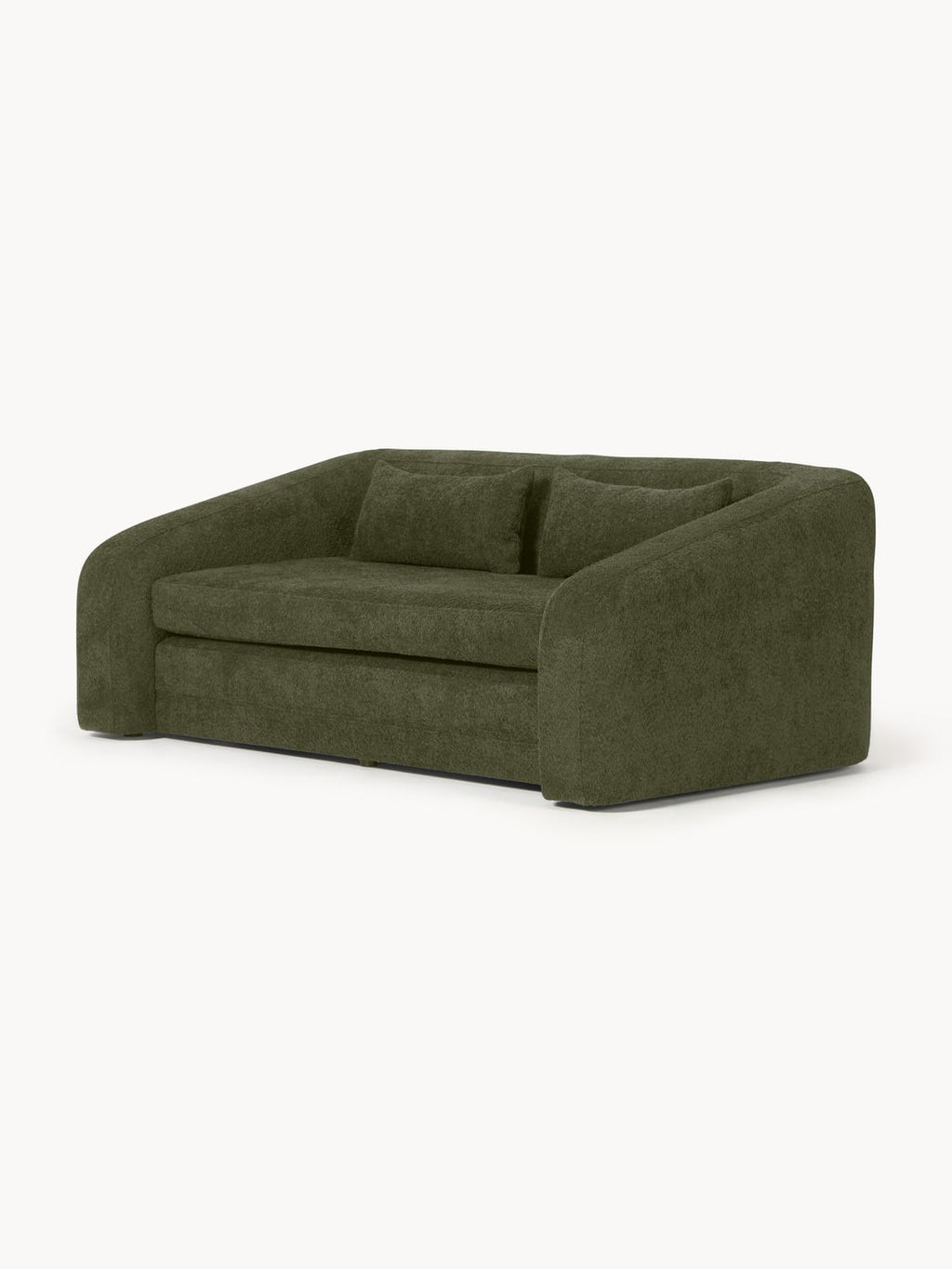 Eliot Sofa Bed (2-seater) in Teddy Bouclé — Anthracite