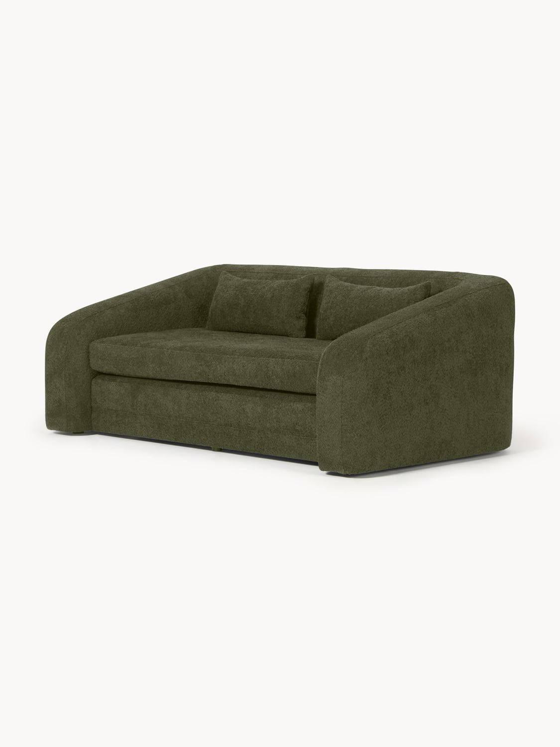 Eliot Sofa Bed (2-seater) in Teddy Bouclé — Anthracite