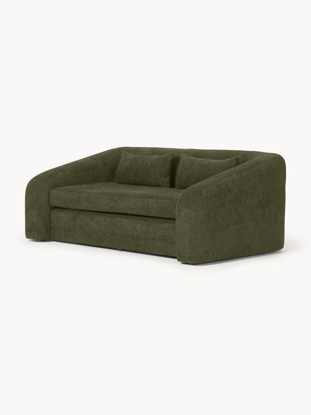 Eliot Sofa Bed (2-seater) in Teddy Bouclé — Anthracite
