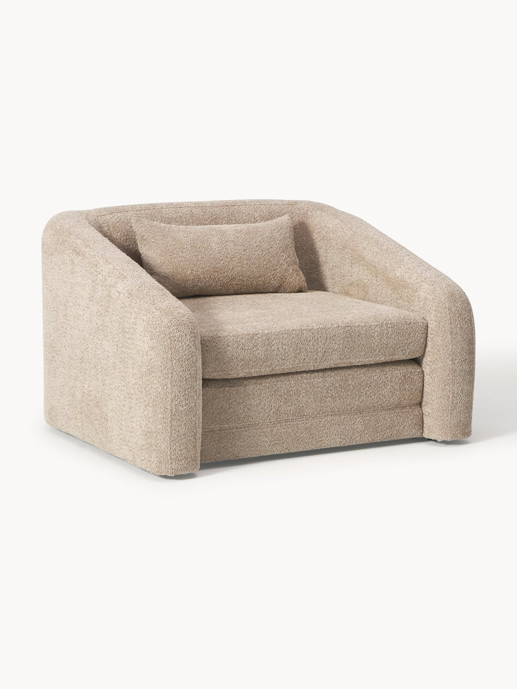 Eliot Sleeper Chair in Teddy Bouclé — Warm Grey