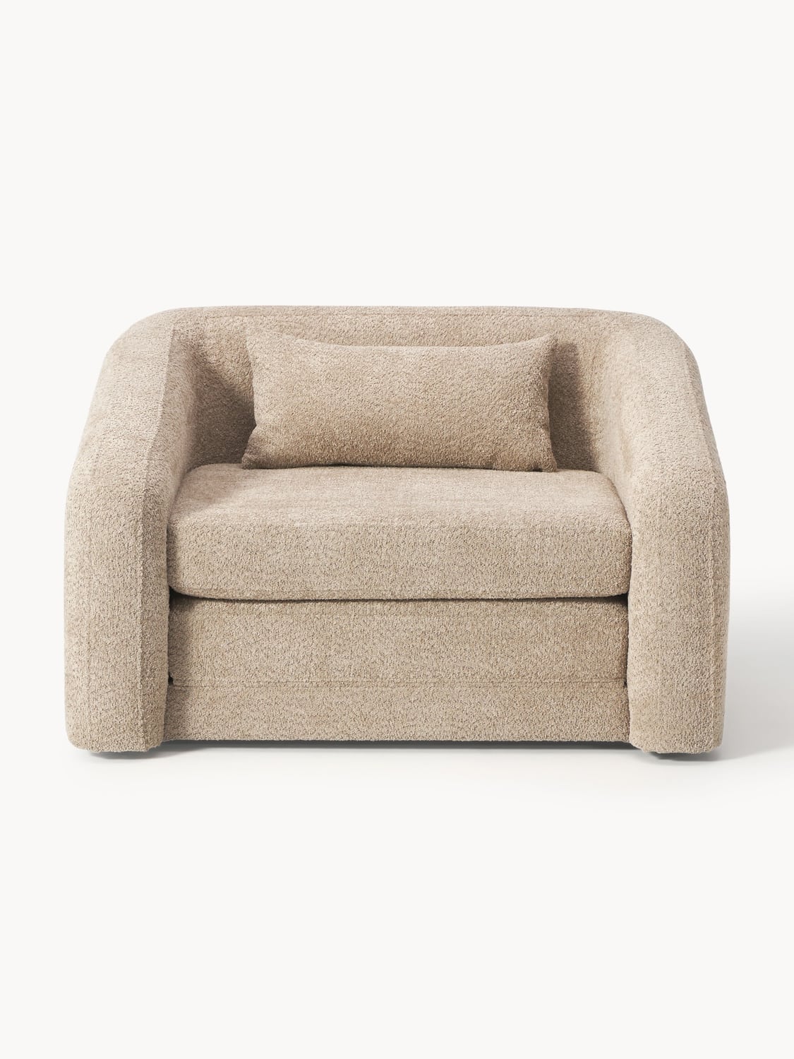 Eliot Sleeper Chair in Teddy Bouclé — Warm Grey