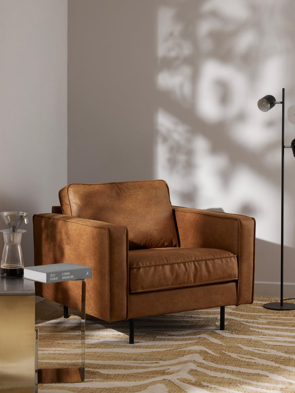 Hunter Leather-Armchair — Terracotta