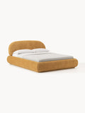 Alba Upholstered Bed in Teddy Bouclé — Warm Grey