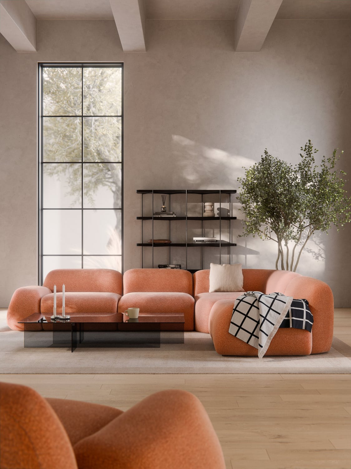 Wolke Modular Corner Sofa (4-seater) — Camel