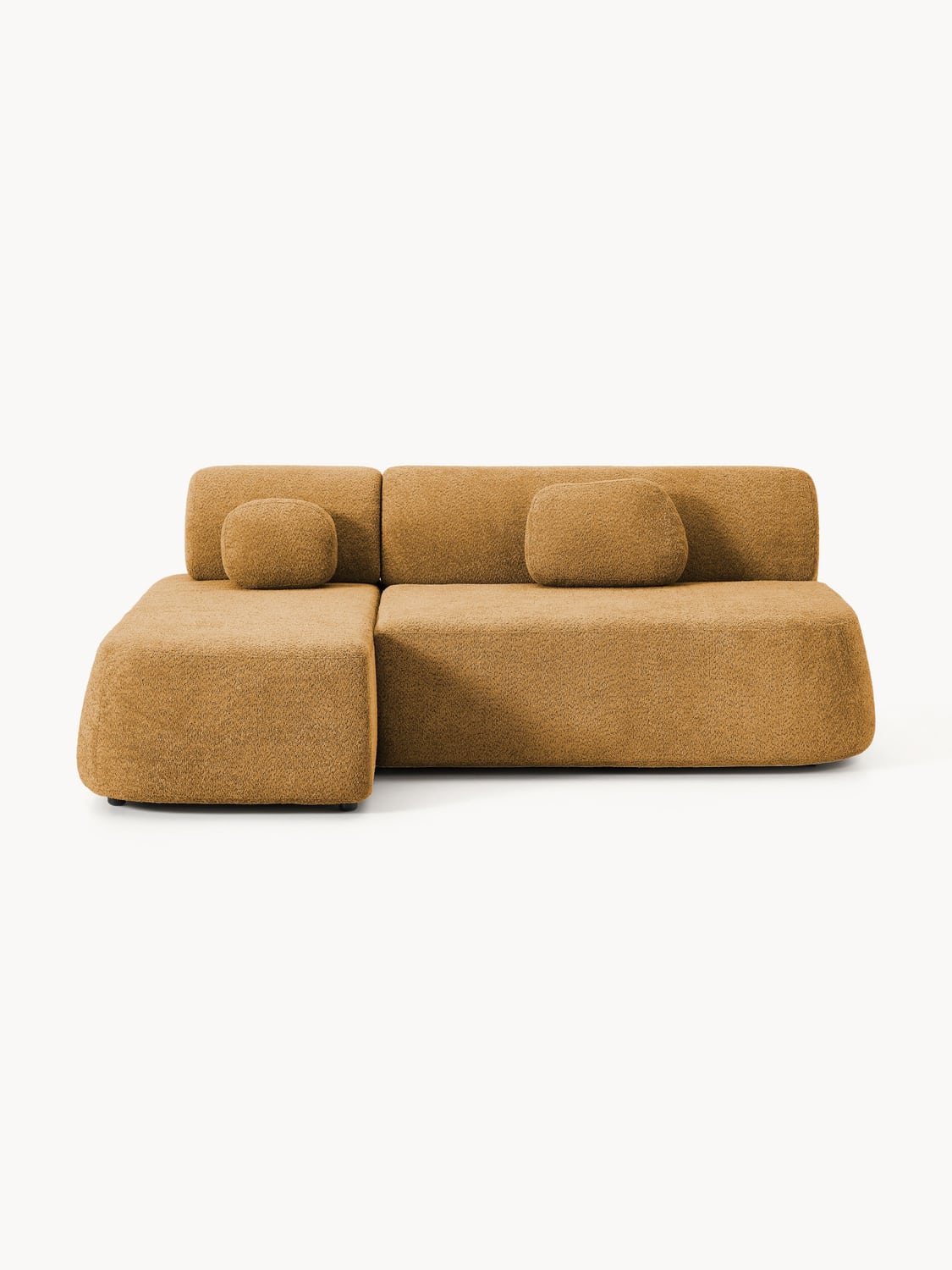 Pao Sofa Bed in Teddy Bouclé with Storage — Ochre