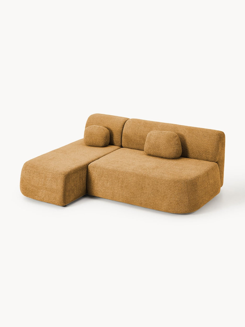 Pao Sofa Bed in Teddy Bouclé with Storage — Ochre