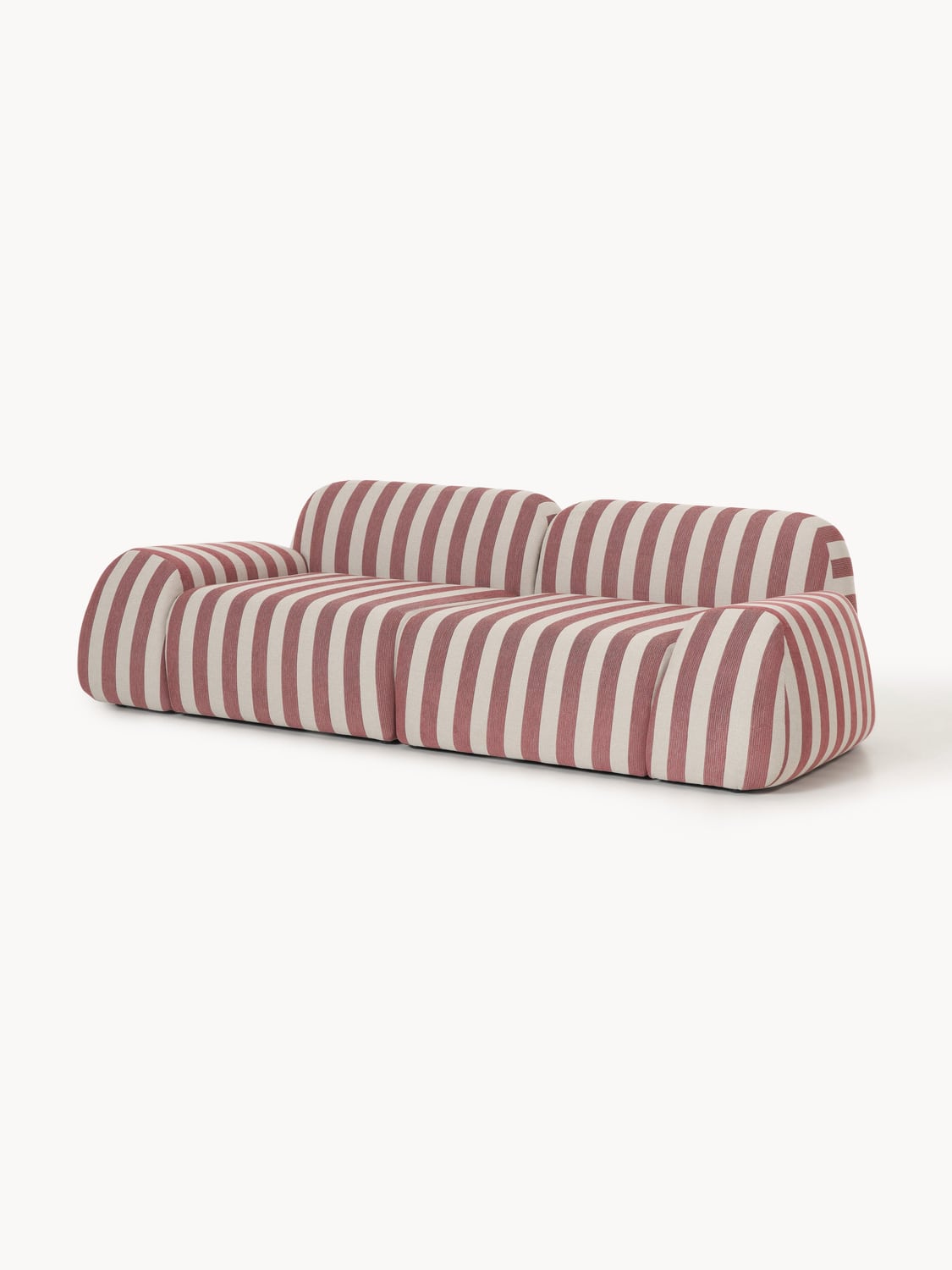 Wolke Modular Striped Sofa (3-seater) — Greige