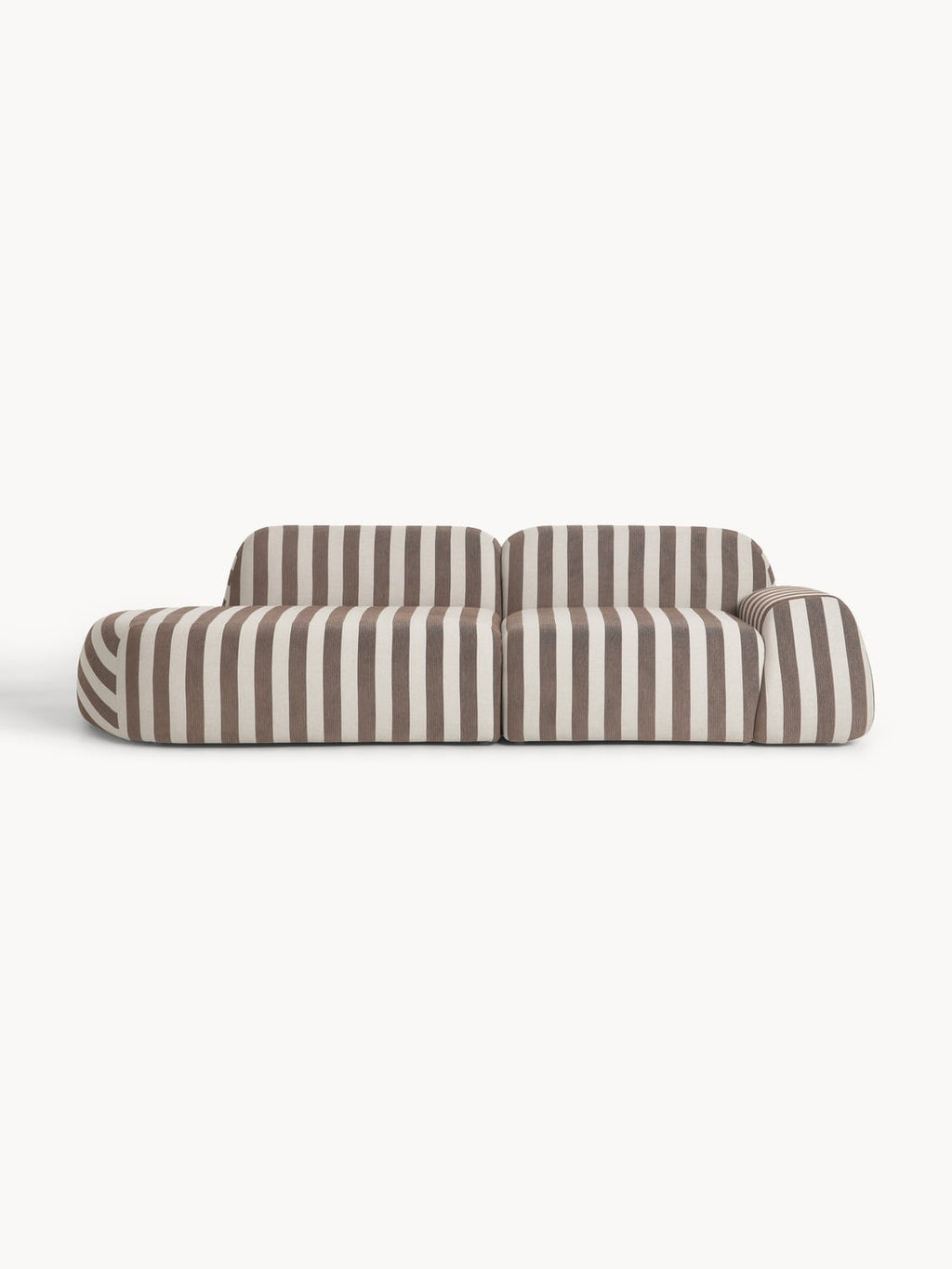 Wolke Modular Striped Sofa (3-seater) — Stone Grey