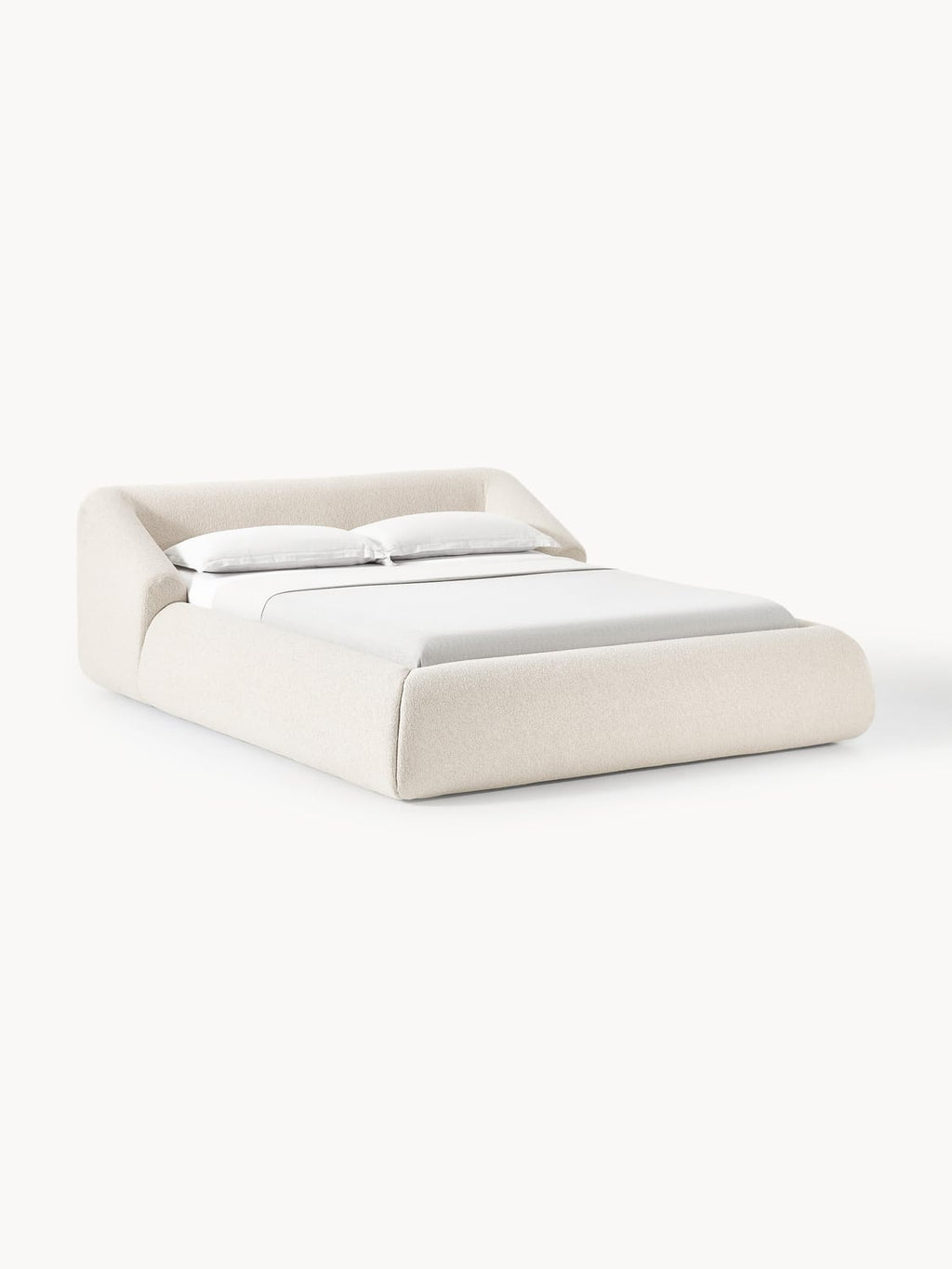 Sofia Bouclé Upholstered Bed — Ivory