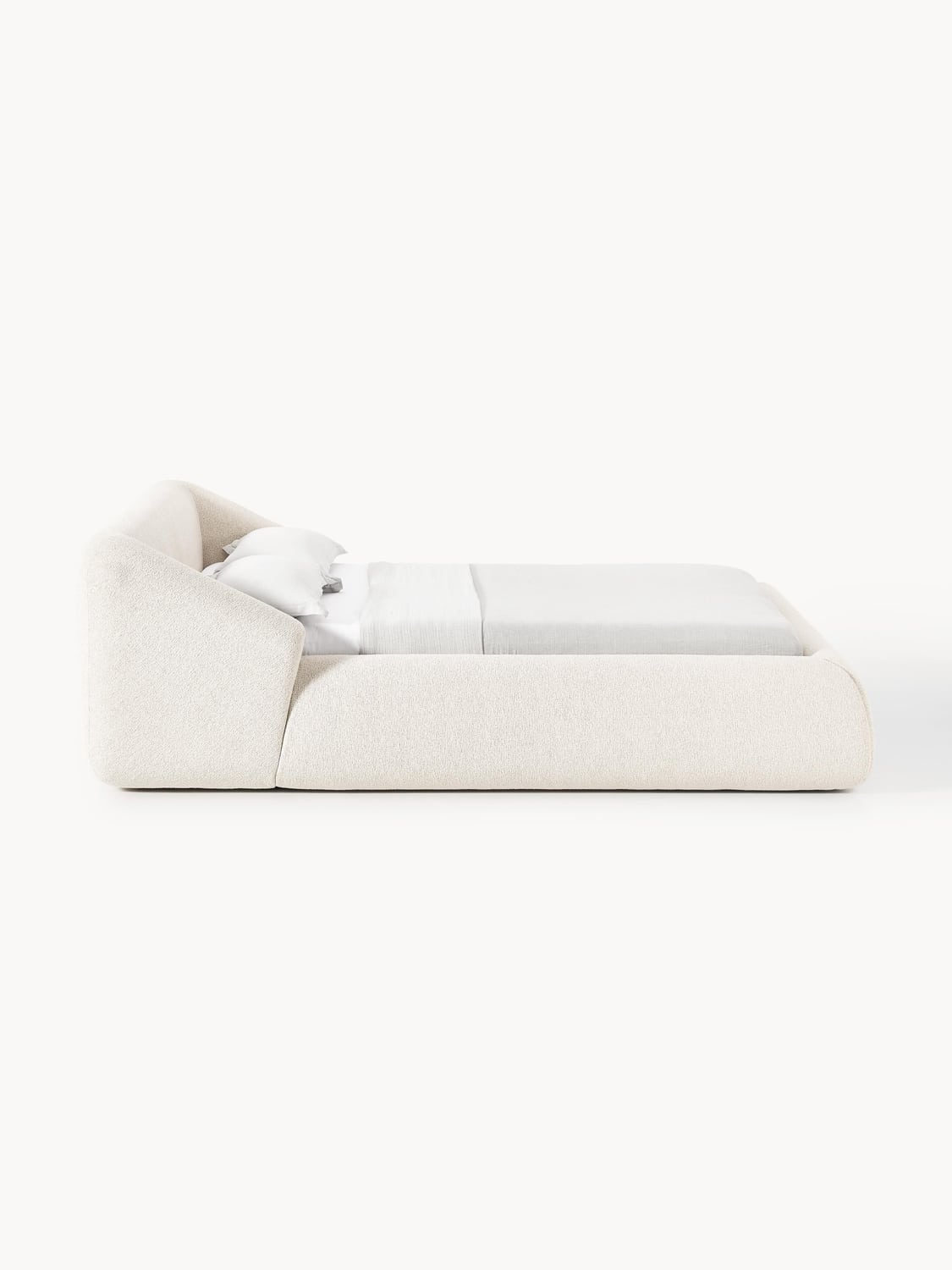 Sofia Bouclé Upholstered Bed — Ivory