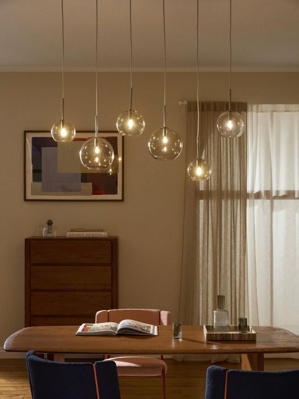 Raquel Large Glass Globe Pendant Light — Ivory