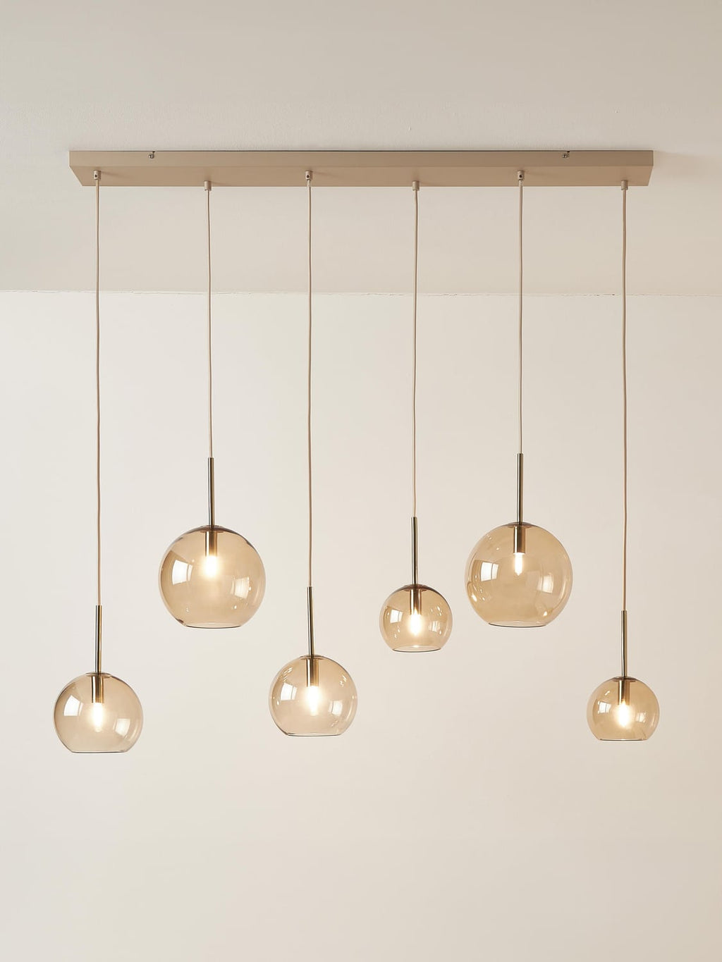 Raquel Large Glass Globe Pendant Light — Ivory