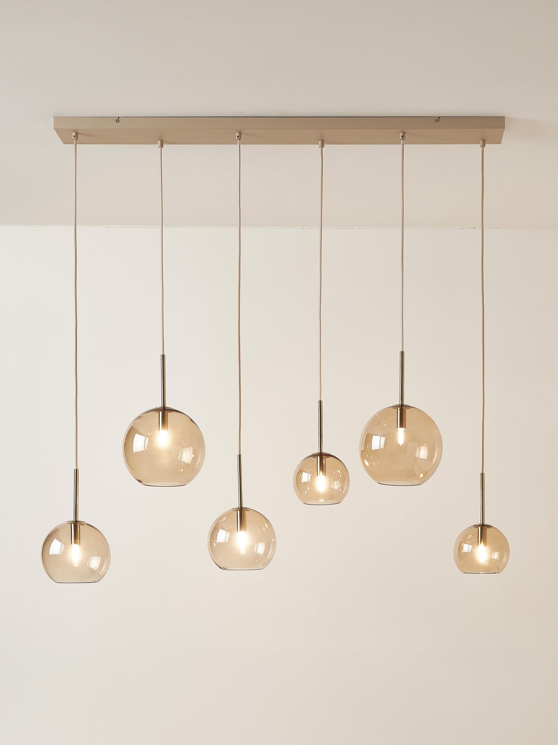Raquel Large Glass Globe Pendant Light — Ivory