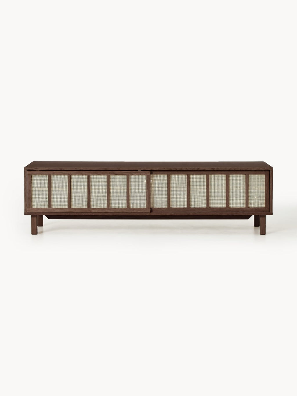 Echo TV-Lowboard with Rattan-Fronts — Taupe