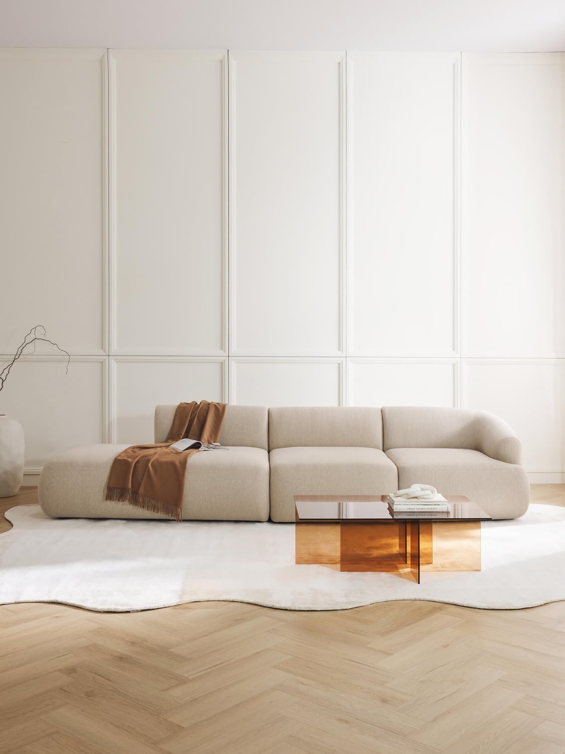 Sofia Modular Chaise (2-seater) — Beige