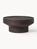 Benno Round Coffee Table in Mango Wood — Anthracite