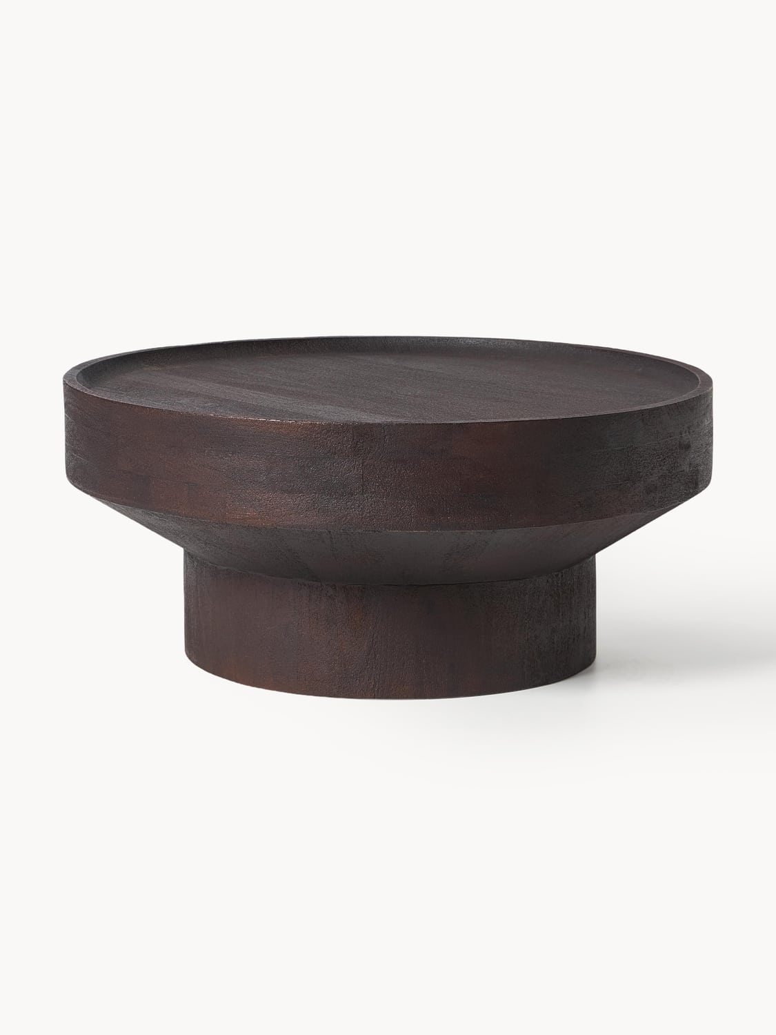 Benno Round Coffee Table in Mango Wood — Anthracite