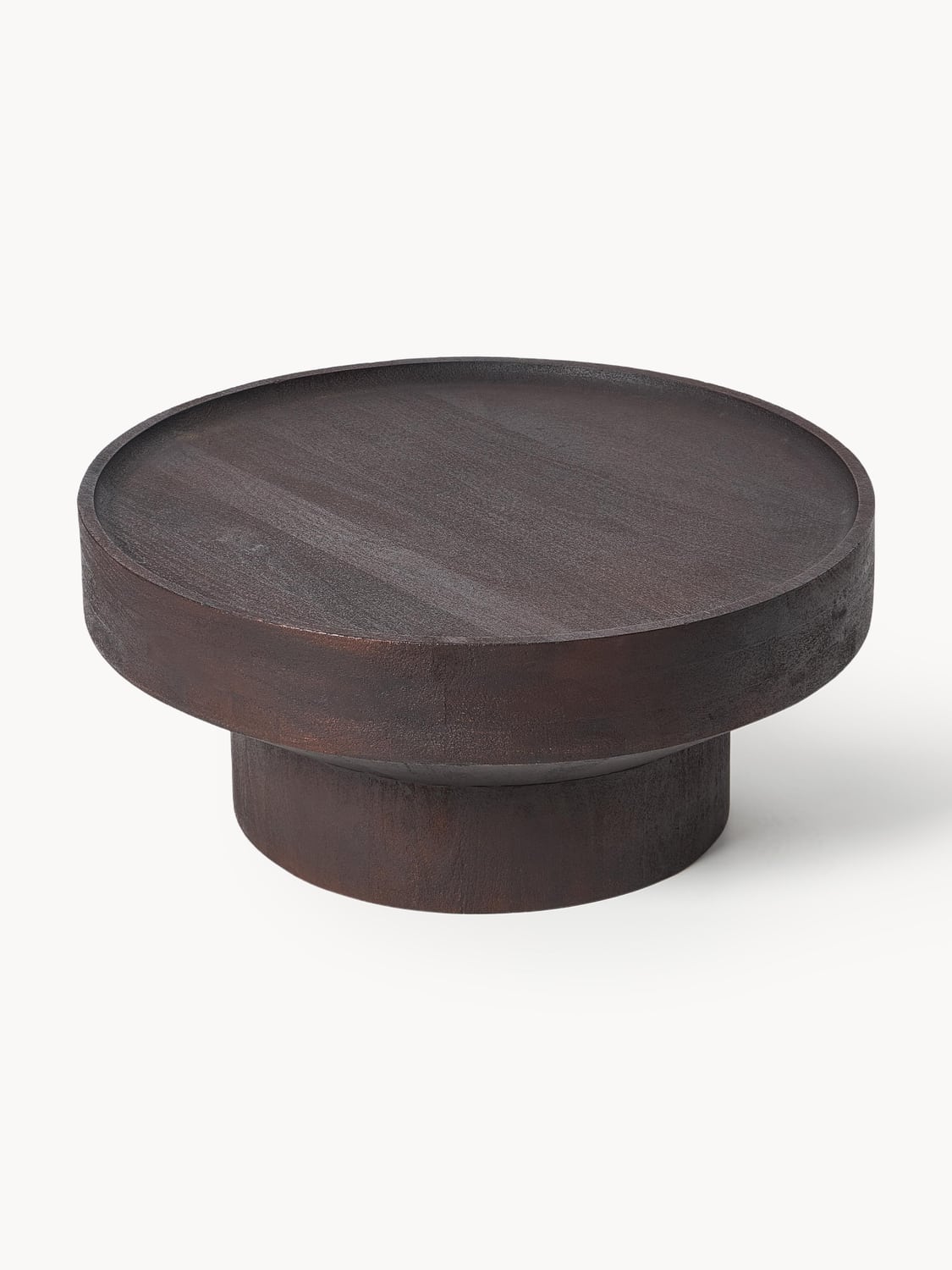 Benno Round Coffee Table in Mango Wood — Anthracite