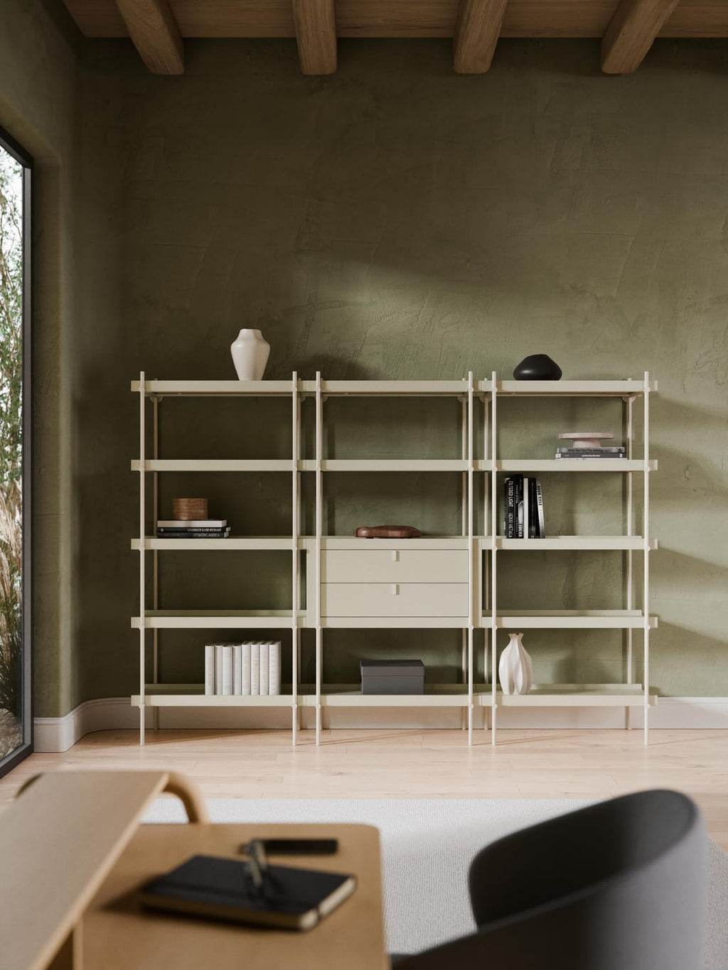 Rio Tall Shelving Unit with Drawers