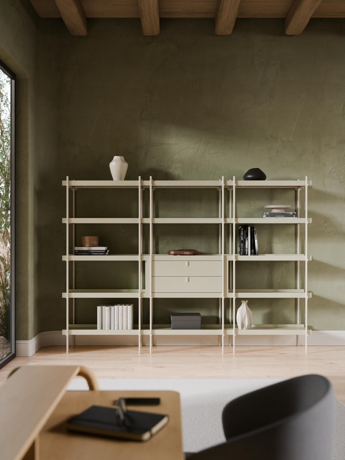 Rio Tall Shelving Unit with Drawers