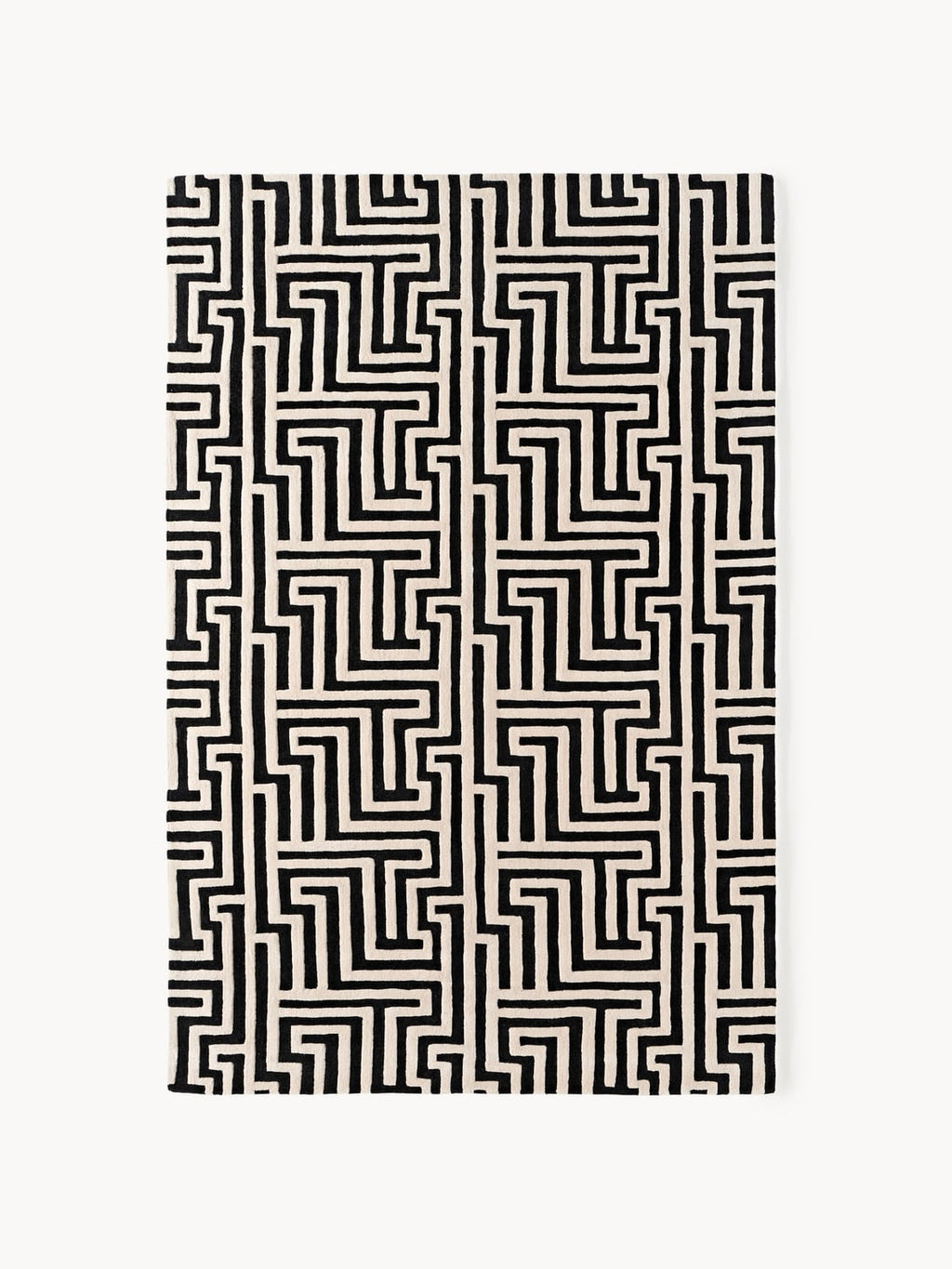 Monty Hand-Tufted Wool Rug with Raised High-Low-Texture — Dark Grey