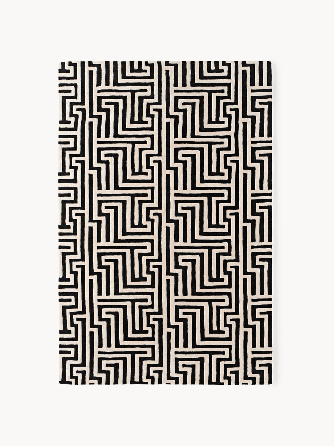 Monty Hand-Tufted Wool Rug with Raised High-Low-Texture — Dark Grey