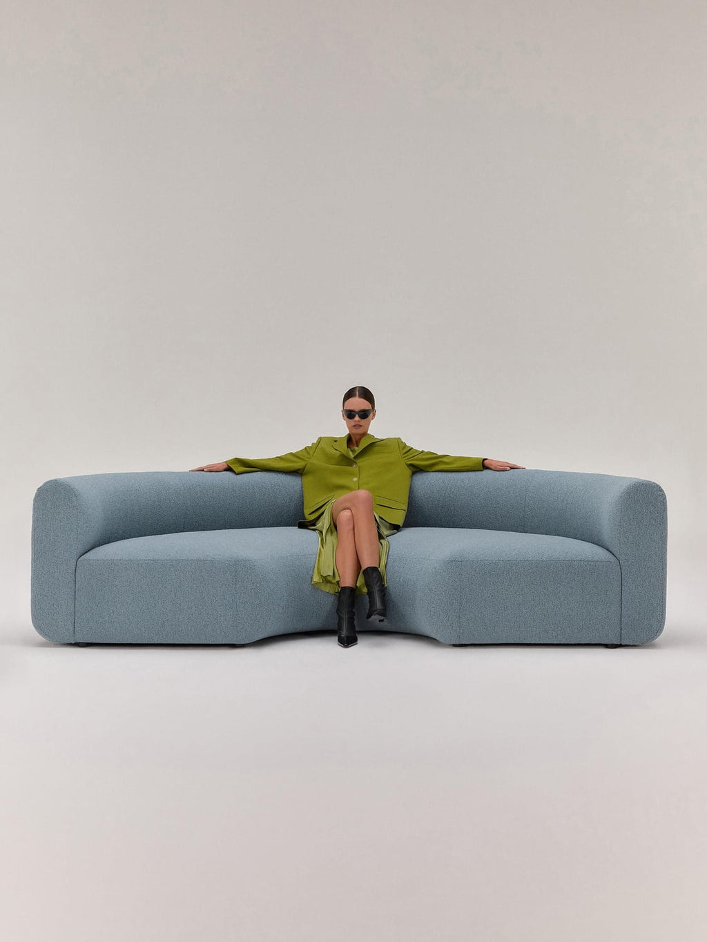 Sofia Round Bouclé Corner Module — Grey