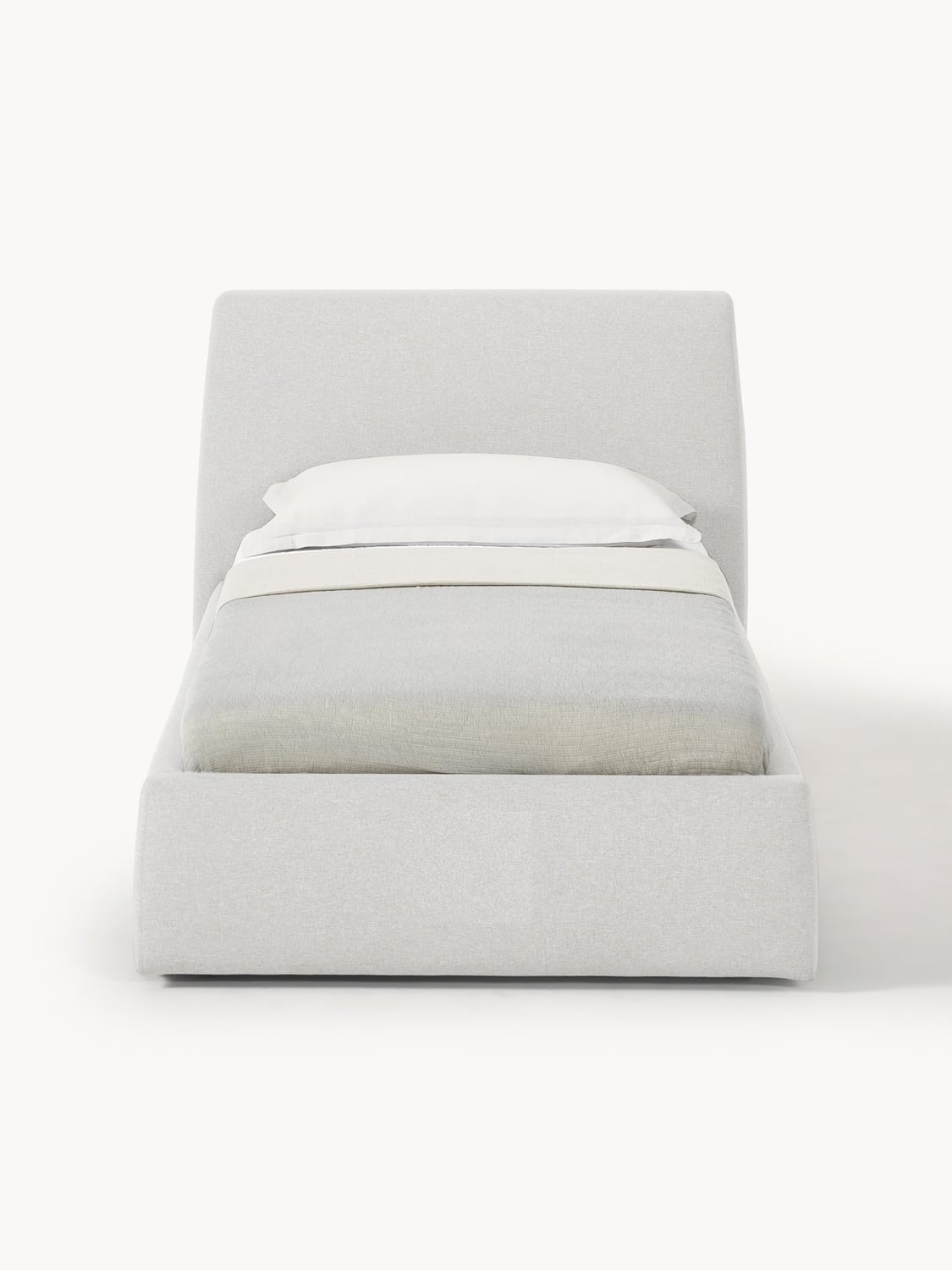 Cloud Single Bed with Storage — Light Grey
