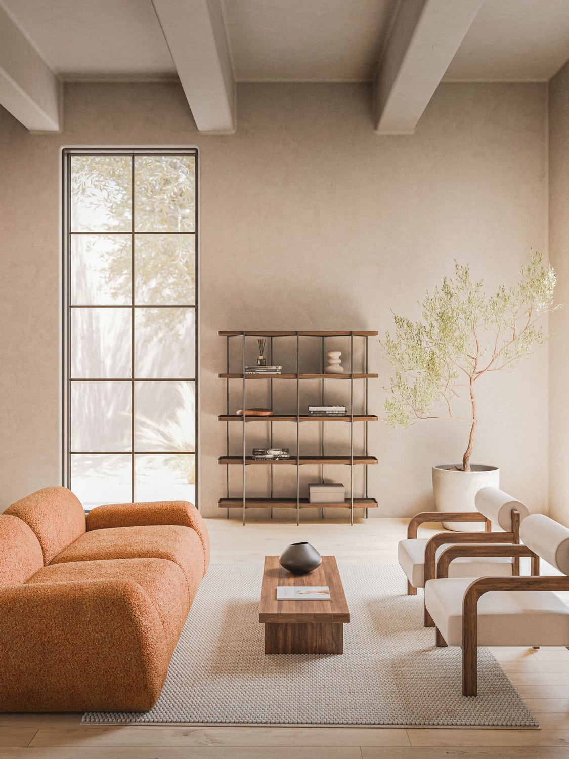 Renee Large Wooden Shelving Unit — Grey