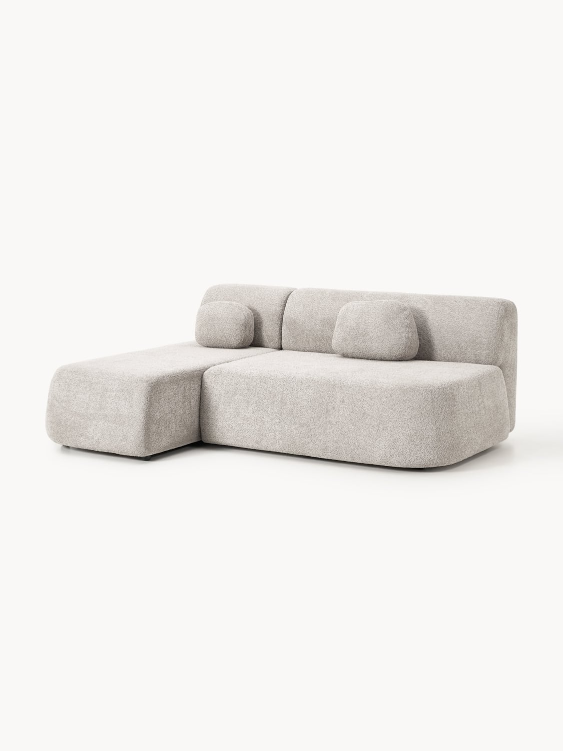 Pao Sofa Bed in Teddy Bouclé with Storage — Oatmeal